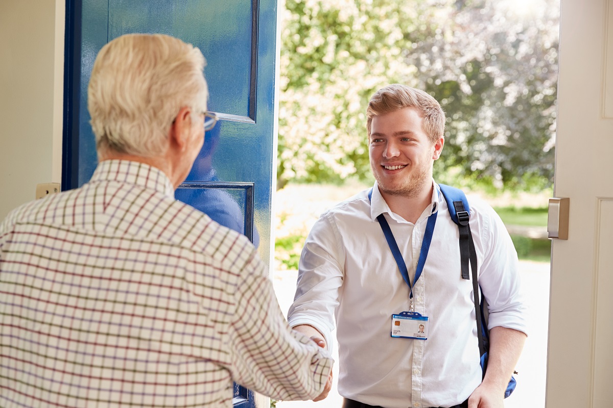Social Worker Entering the property for an assessment